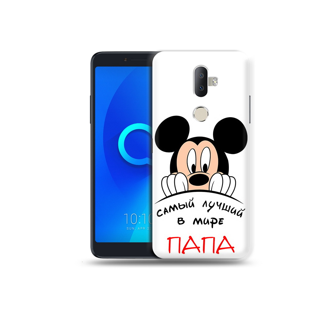 

Чехол MyPads Tocco для Alcatel 3V Самай лучший папа Микки Маус, Прозрачный, Tocco