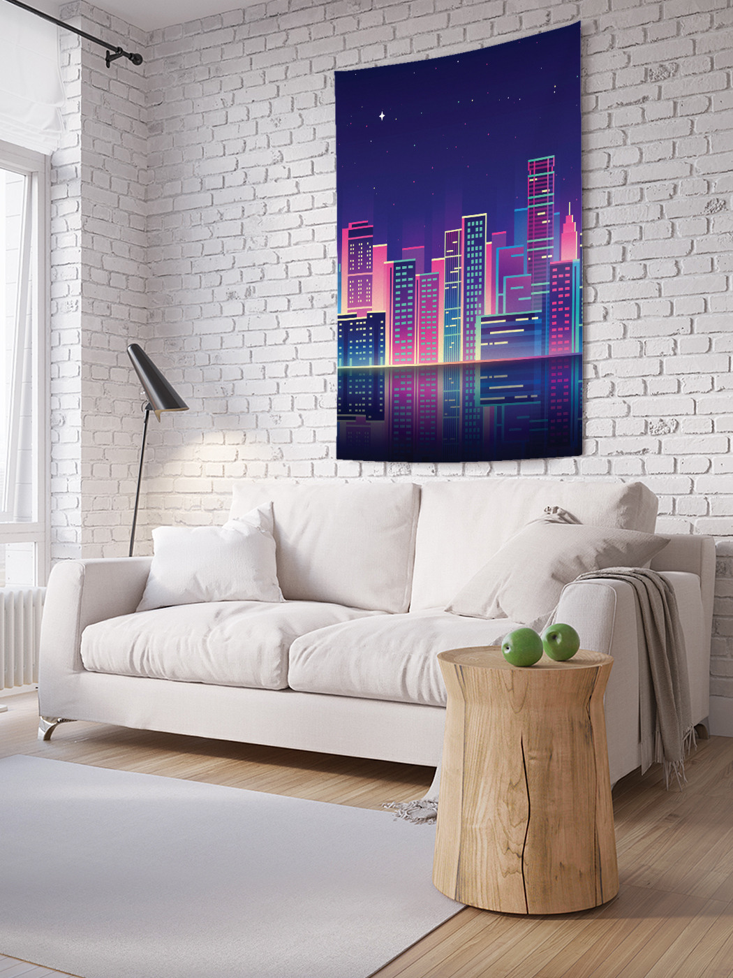 

Вертикальное фотопанно на стену JoyArty Неоновый город 100x150 см, Неоновый город