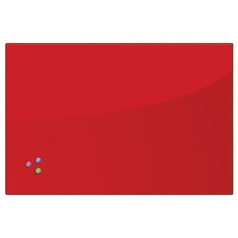 Доска магнитно-маркерная стеклянная BRAUBERG красная 60х90 см 3 магнита