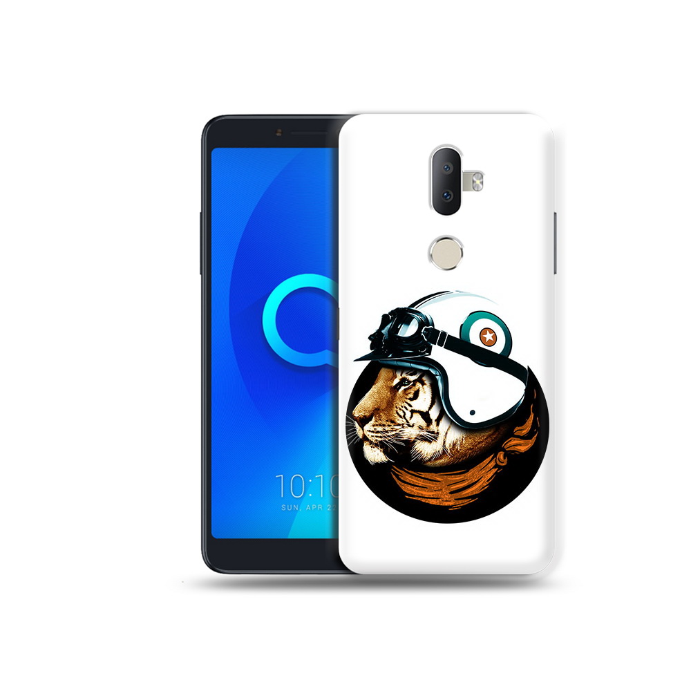 

Чехол MyPads Tocco для Alcatel 3V Тигр в шлеме, Прозрачный, Tocco
