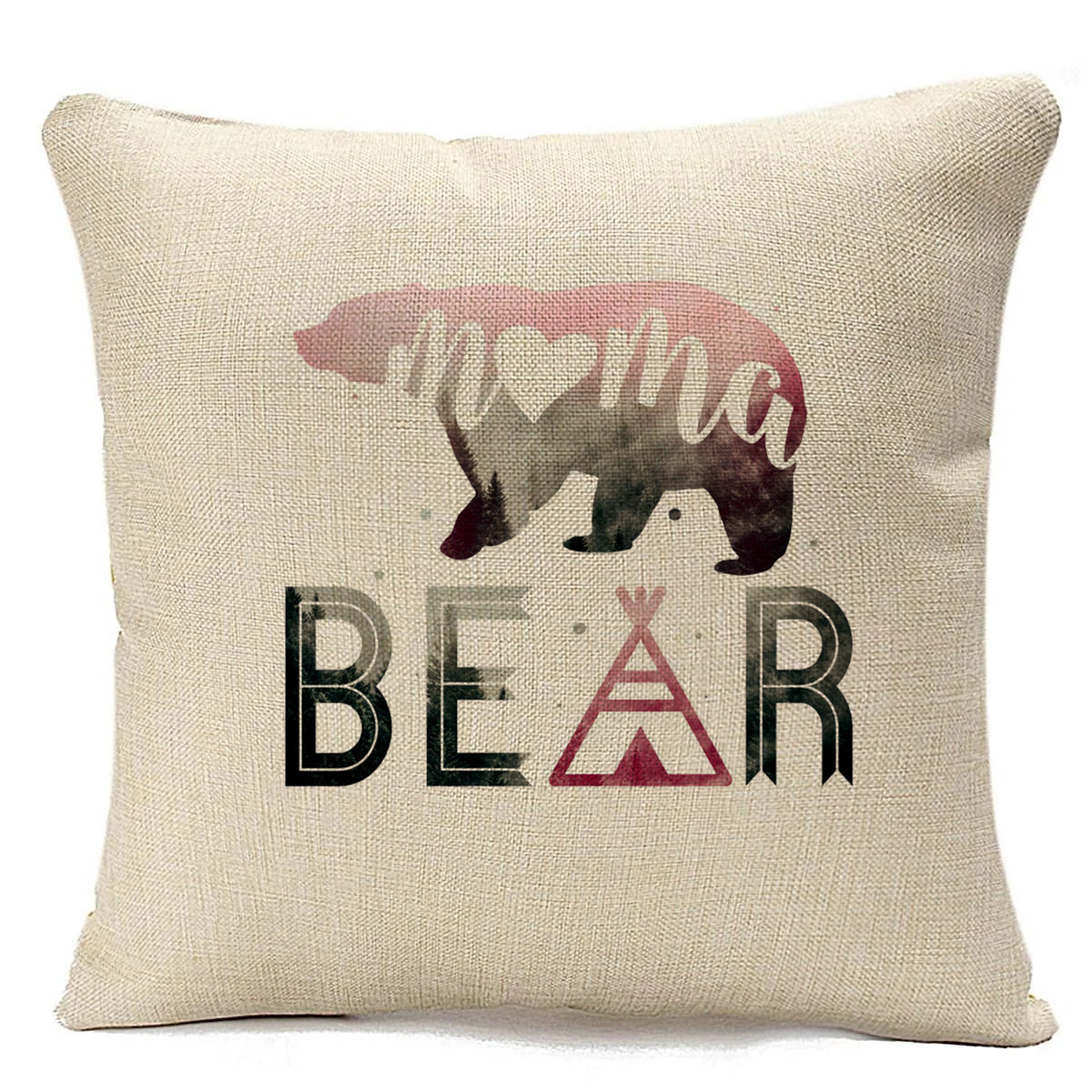 

Подушка бежевая CoolPodarok Семья. Мама BEAR. Мама медведь, Бежевый
