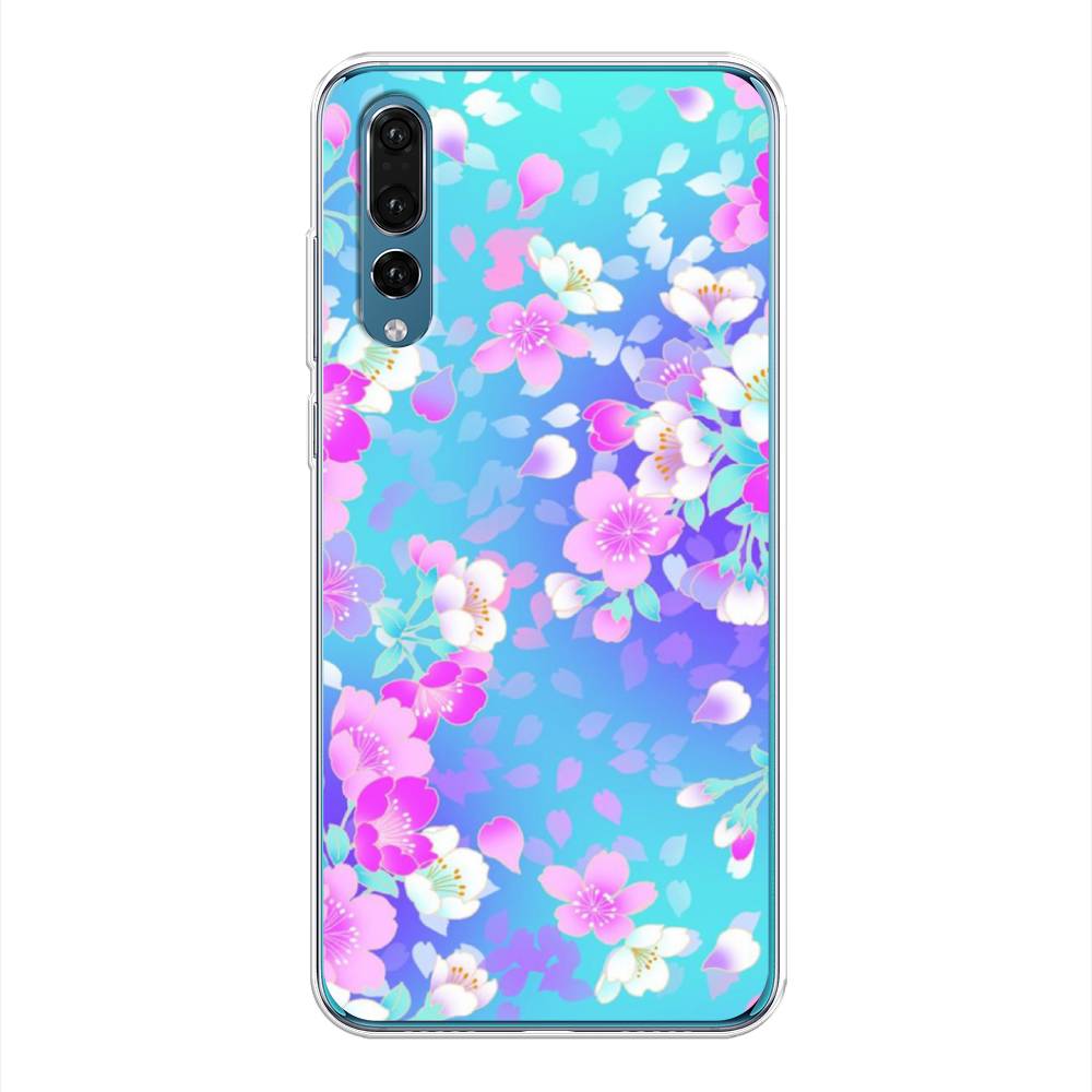 

Чехол Awog на Huawei P20 Pro "Яблоневые цветы", Голубой;розовый;белый, 65050-8