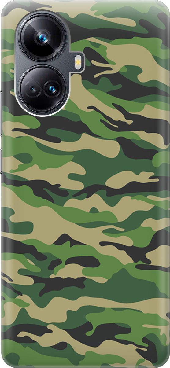 

Силиконовый чехол на Realme 10 Pro+ с принтом "Темно-зеленое хаки", Зеленый;коричневый, 158626