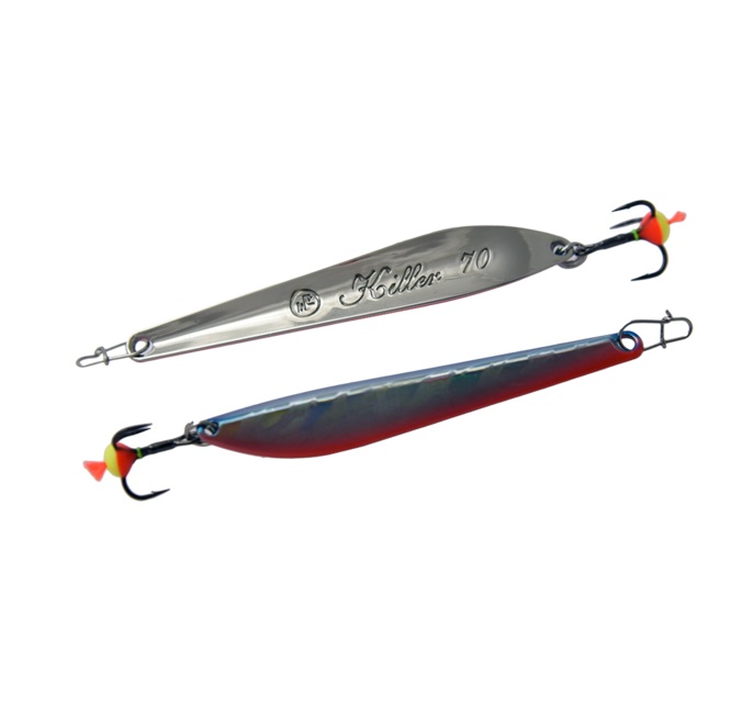 

Блесна вертикальная ECOPRO Killer, 70мм, 12г, BRS, Голубой;красный;серебристый, EPVJKT70BRS