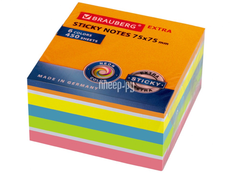 

Стикеры Brauberg Extra Sticky 75х75mm 450 листов 112425