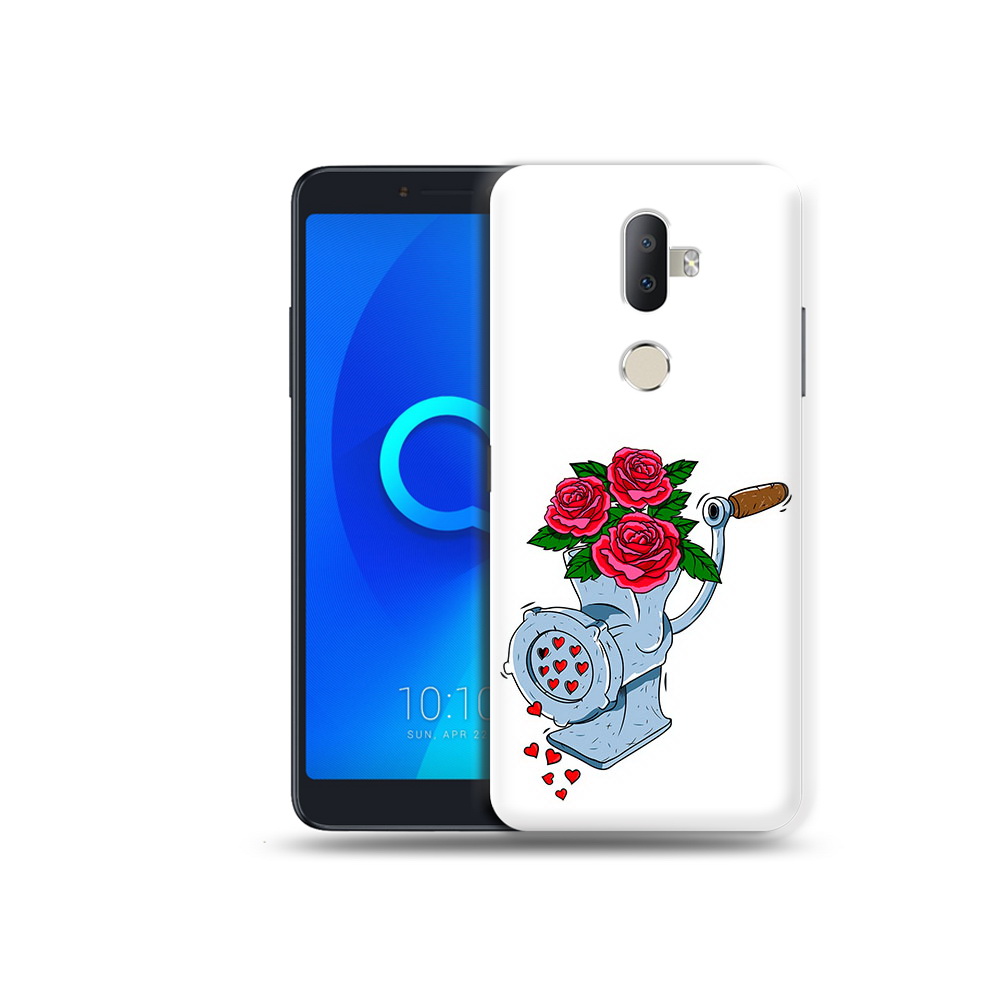 

Чехол MyPads Tocco для Alcatel 3V Цветочные сердца, Прозрачный, Tocco
