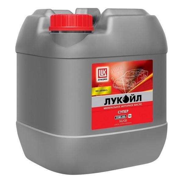 Моторное масло Lukoil минеральное супер Api Sg/Cd 15W40 20л