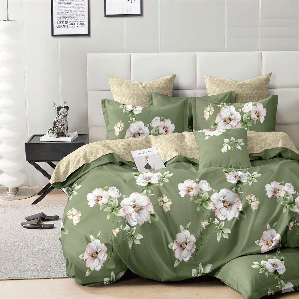 

Постельное белье на резинке Mercury Home Лайм Евро макси Поплин 2 наволочки 50x70, Лайм