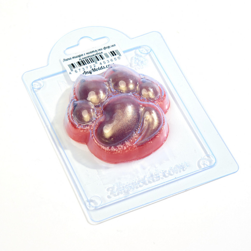 

Лапа тигра с когтями форма из пластика для мыла, шоколада AnyMolds