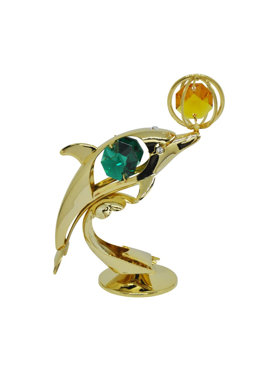 

Фигурка Дельфин CRYSTOCRAFT 214-001-GEM золотистый, 214-001-GEM