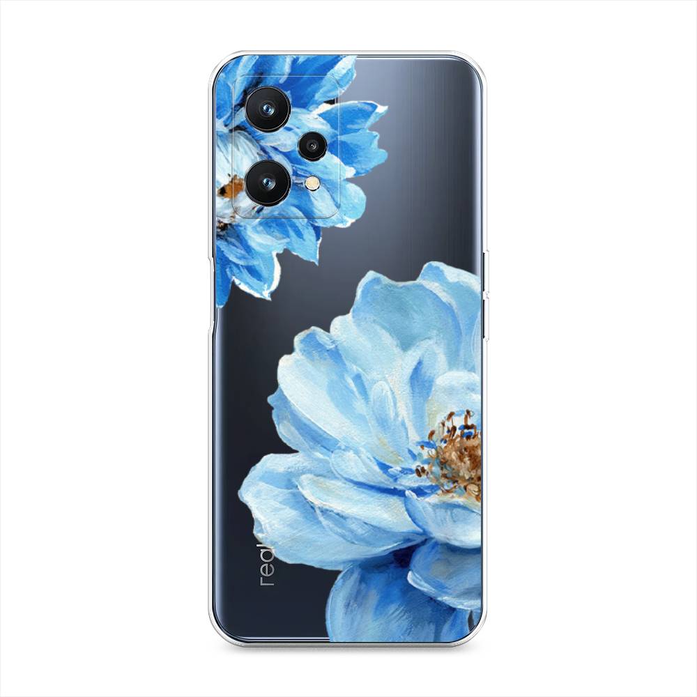 

Силиконовый чехол "Голубые клематисы" на Realme 9 5G, Голубой;прозрачный