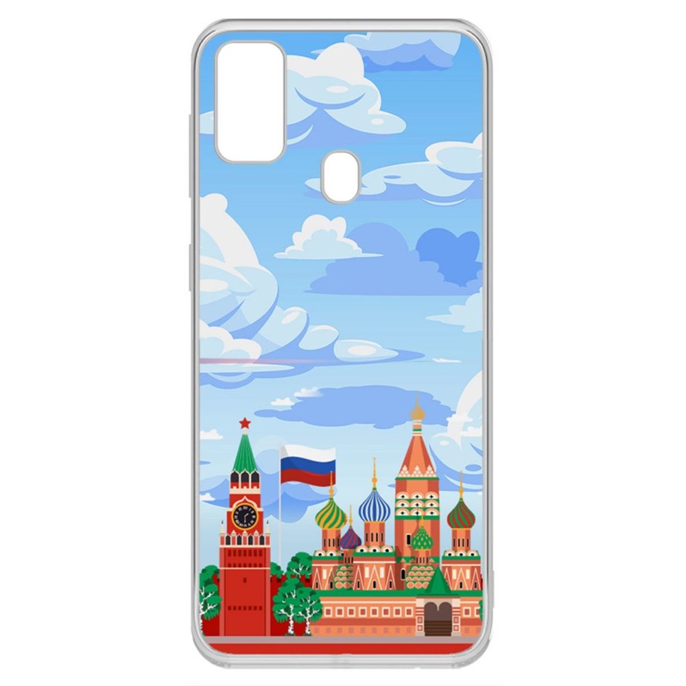 фото Чехол-накладка krutoff clear case красная площадь для samsung galaxy m21 (m215)