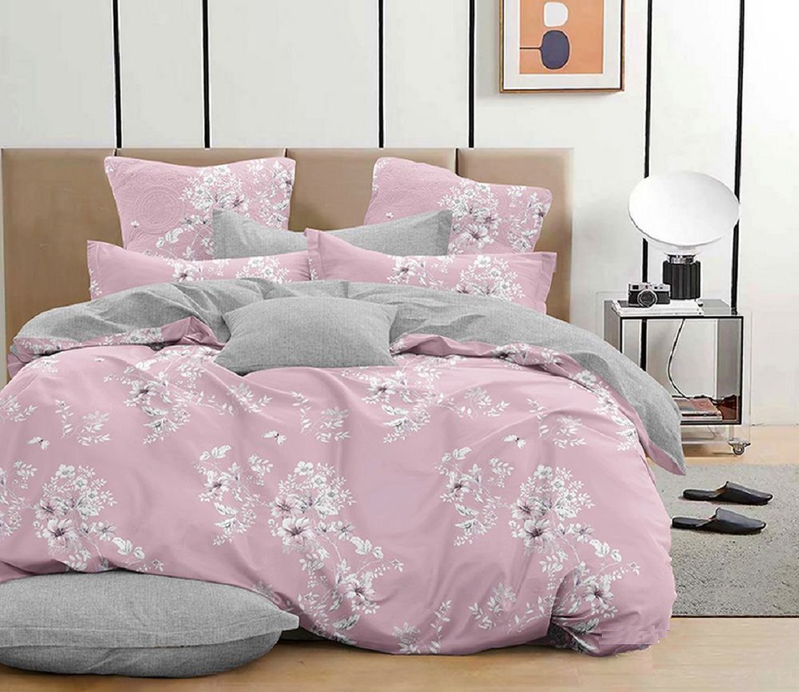 

Постельное белье на резинке Mercury Home Пунш 2СП с европростыней Поплин 2 наволочки 50x70, Пунш