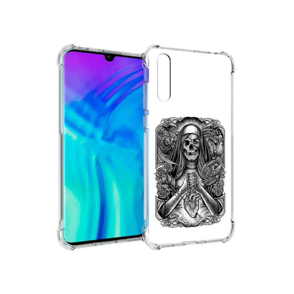 

Чехол MyPads Tocco для Huawei Enjoy 10s скелет с сердцем, Прозрачный, Tocco