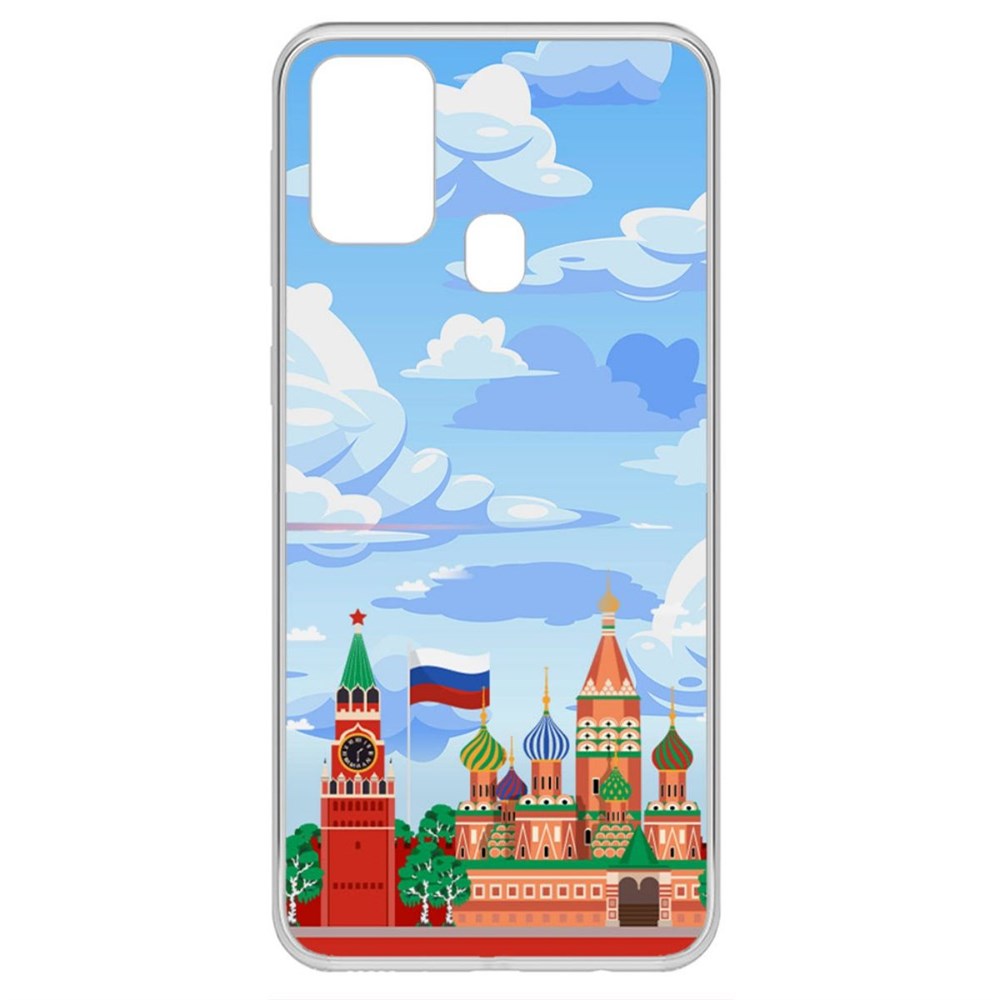 фото Чехол-накладка krutoff clear case красная площадь для samsung galaxy m31 (m315)
