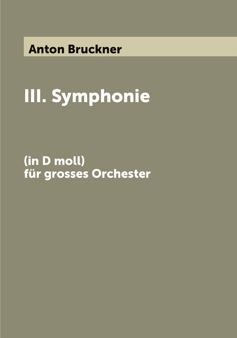 

III. Symphonie (in D moll) fur grosses Orchester
