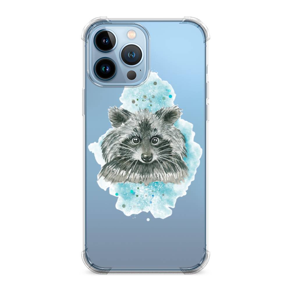 

Чехол Awog на Apple iPhone 13 Pro Max / Айфон 13 Pro Max "Енот в голубом облаке", Разноцветный, 14451-1
