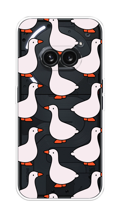 

Чехол на Nothing Phone 2a "Гуси", Прозрачный;белый;оранжевый, 3300350-1