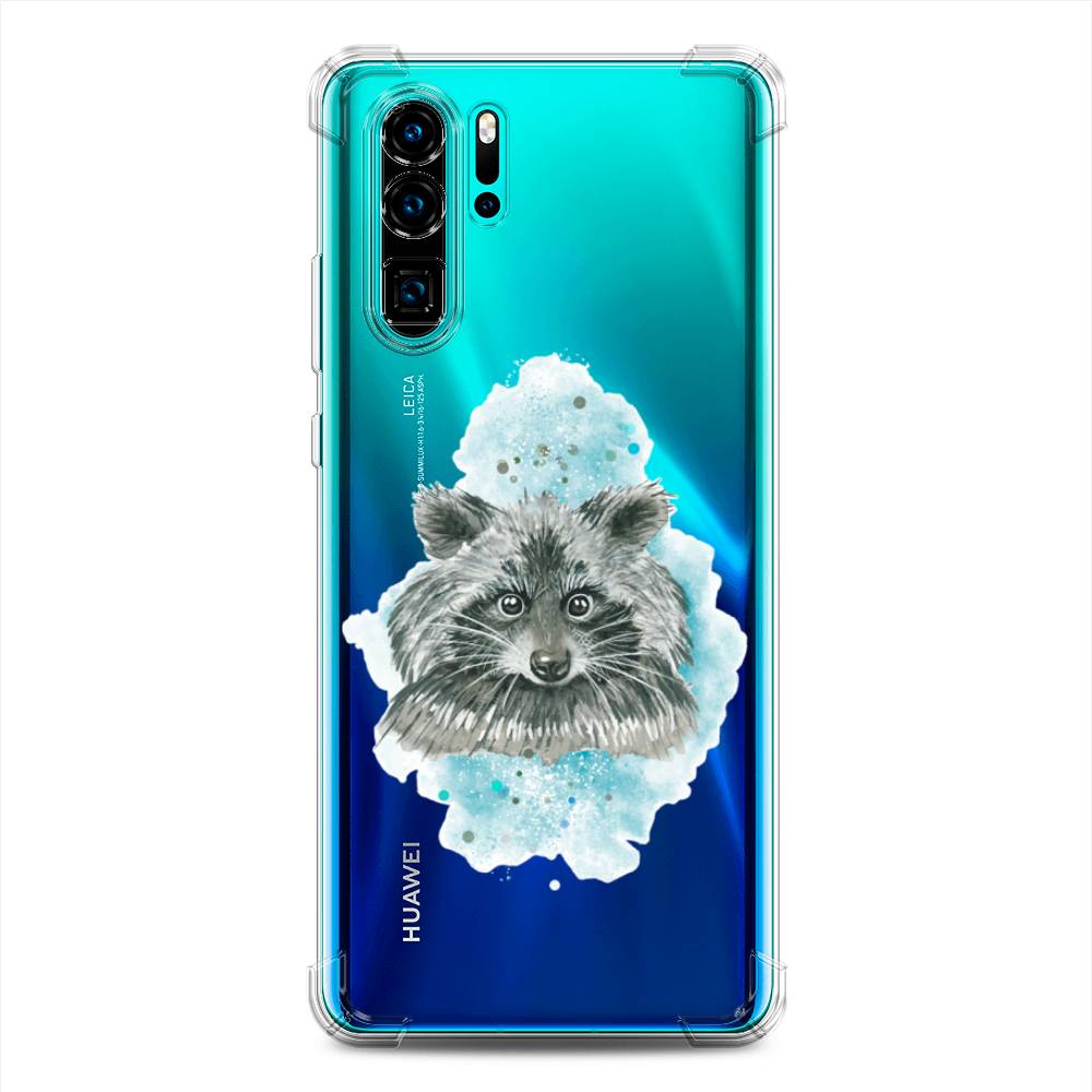 фото Противоударный силиконовый чехол "енот в голубом облаке" на huawei p30 pro awog