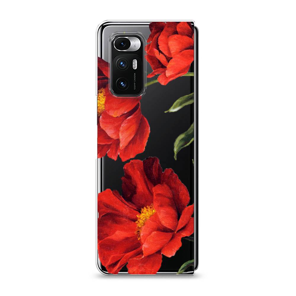 фото Силиконовый чехол "красные маки" на xiaomi mi mix fold awog