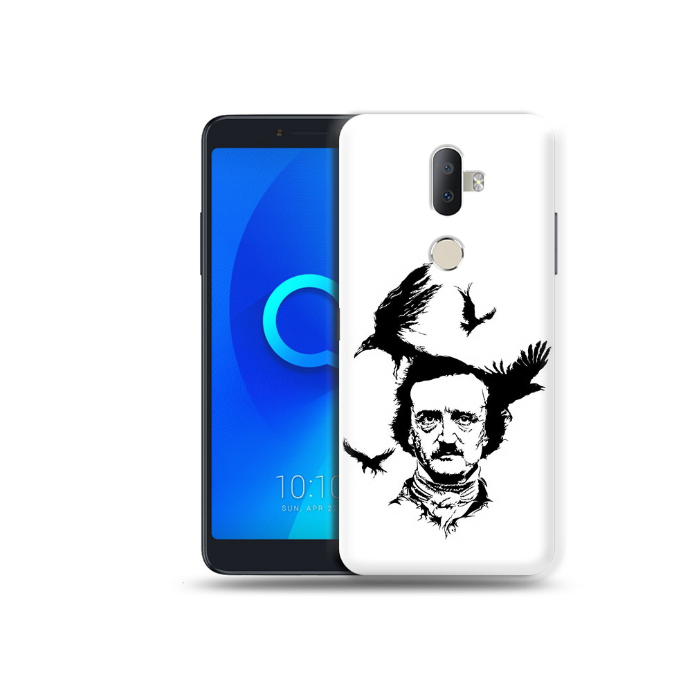 

Чехол MyPads Tocco для Alcatel 3V Эдгар Аллан черно белый, Прозрачный, Tocco