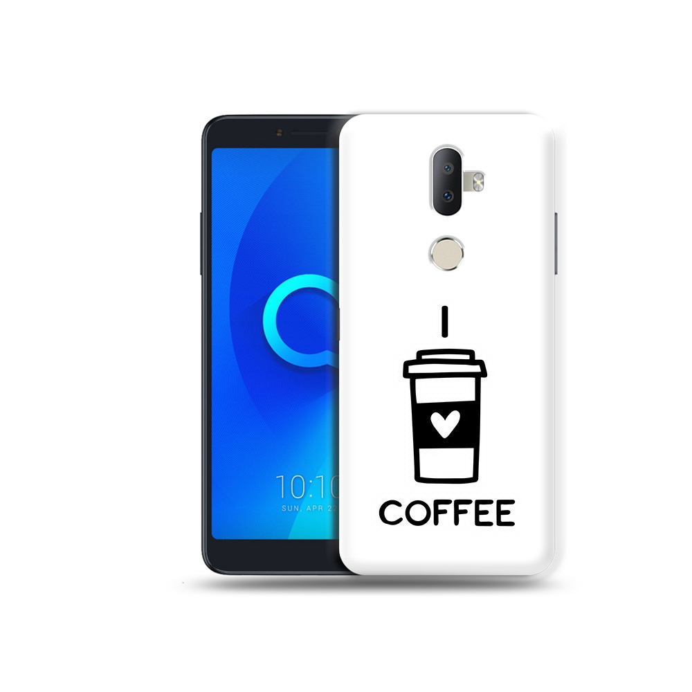 

Чехол MyPads Tocco для Alcatel 3V Я люблю кофе, Прозрачный, Tocco