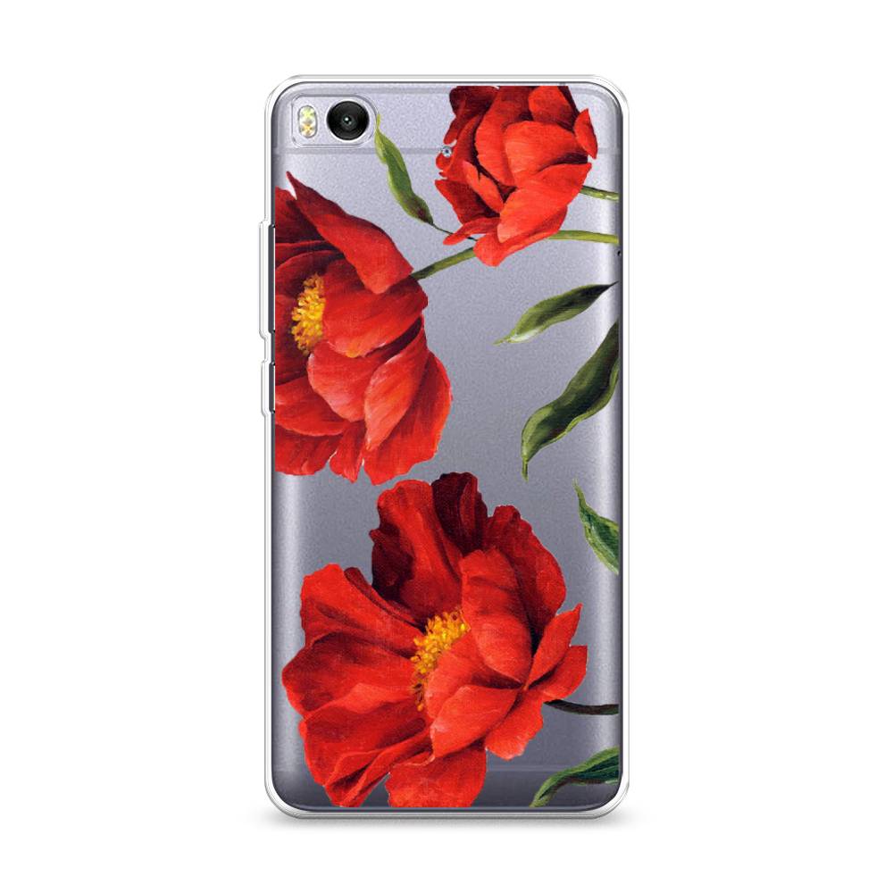 фото Силиконовый чехол "красные маки" на xiaomi mi5s awog