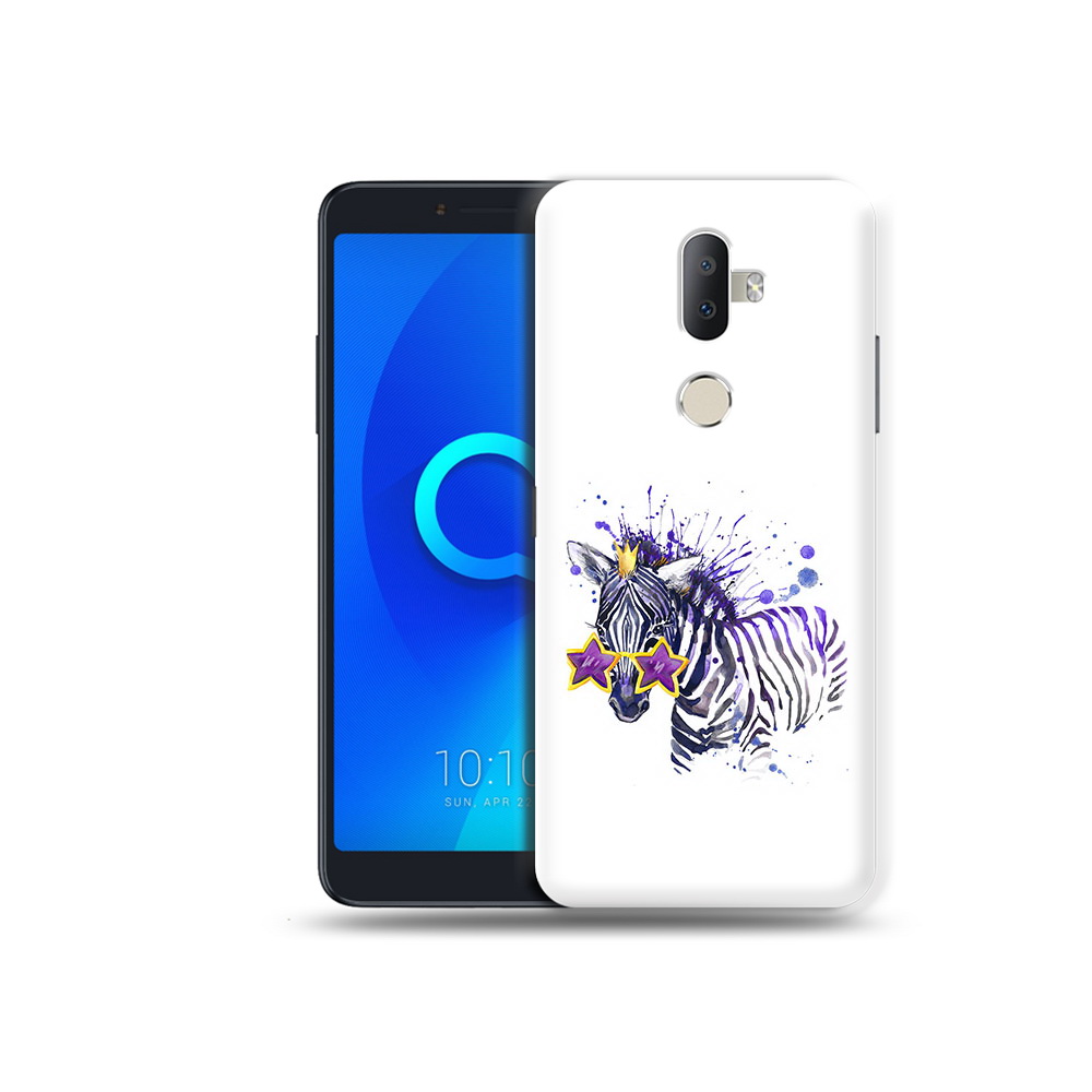 

Чехол MyPads Tocco для Alcatel 3V акварельная зебра, Прозрачный, Tocco