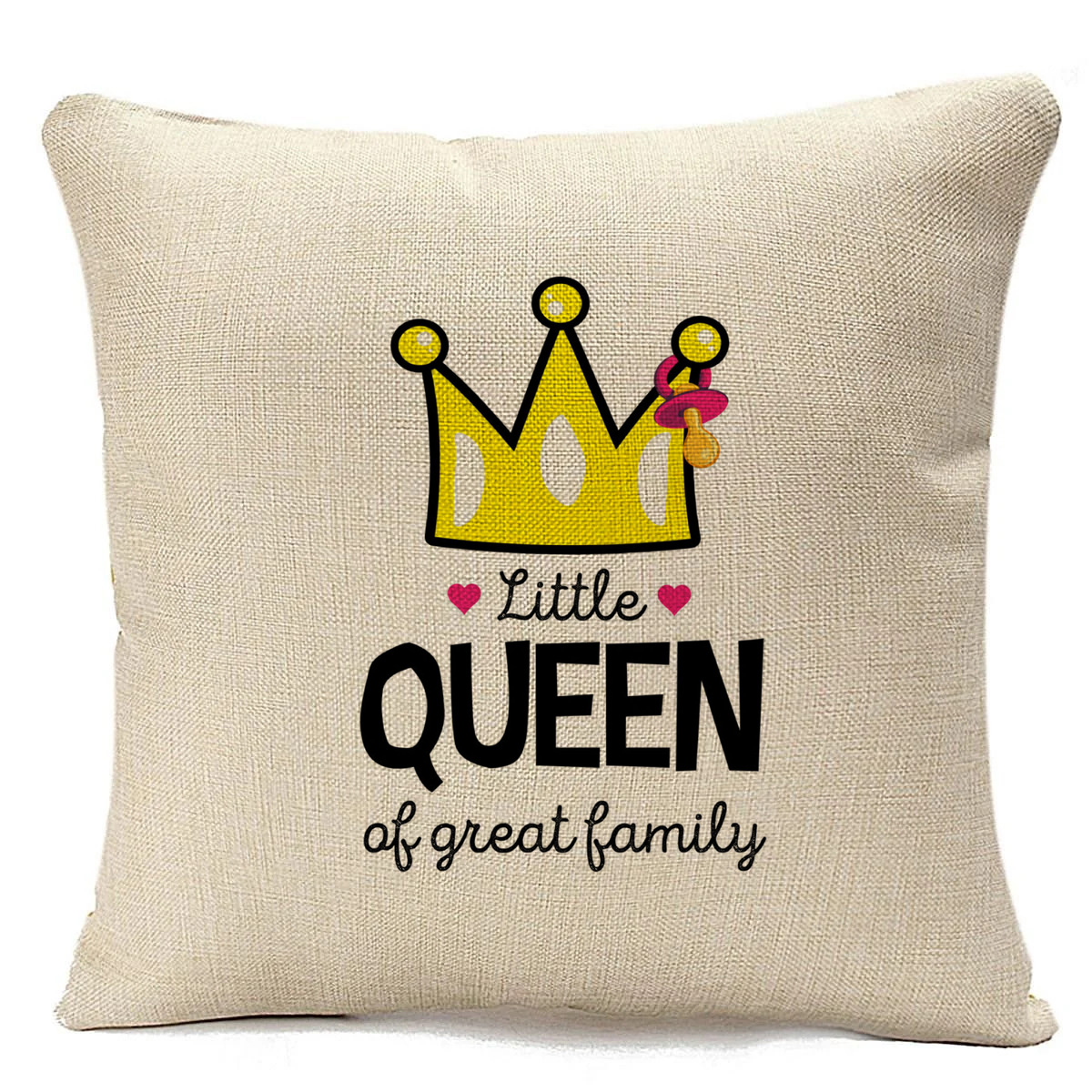 фото Подушка бежевая coolpodarok семья little queen маленькая королева прекрасной семьи дочь