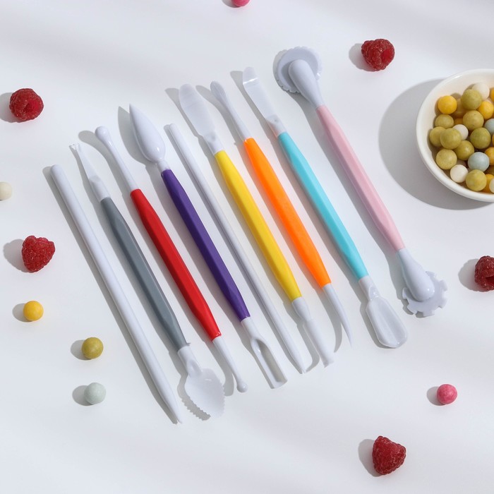 

Набор кондитерский Доляна для моделирования украшений, 9 шт, пластик, Разноцветный