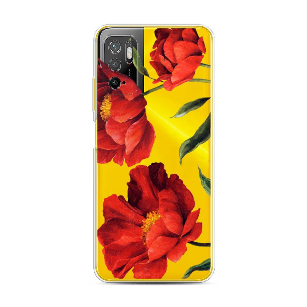 фото Силиконовый чехол "красные маки" на xiaomi poco m3 pro awog