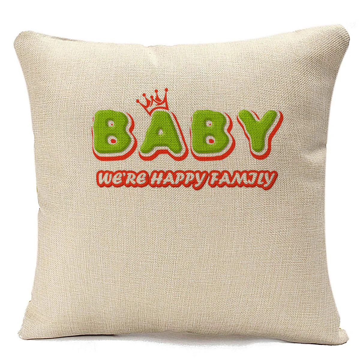 

Подушка бежевая CoolPodarok Прикол. Семья. Baby were happy family, Бежевый