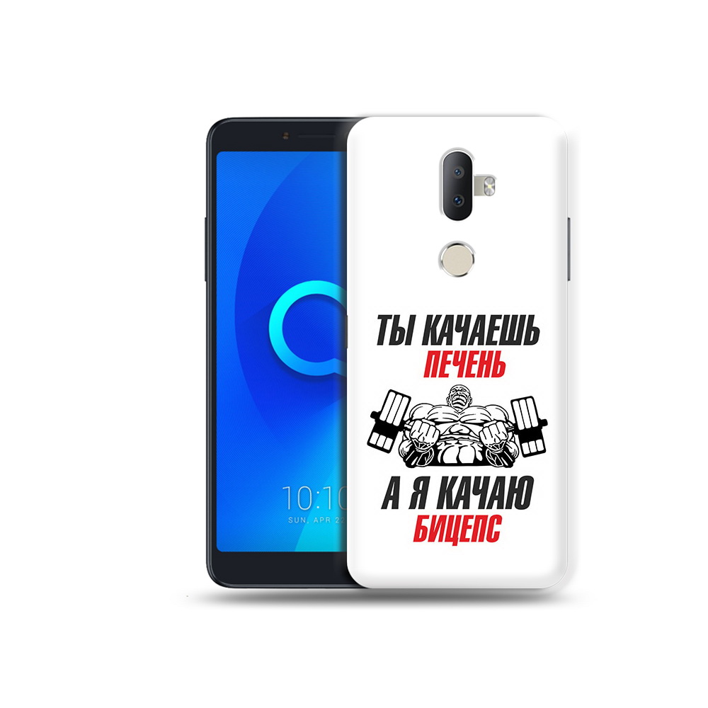

Чехол MyPads Tocco для Alcatel 3V бодибилдинг качаю бицепс, Прозрачный, Tocco