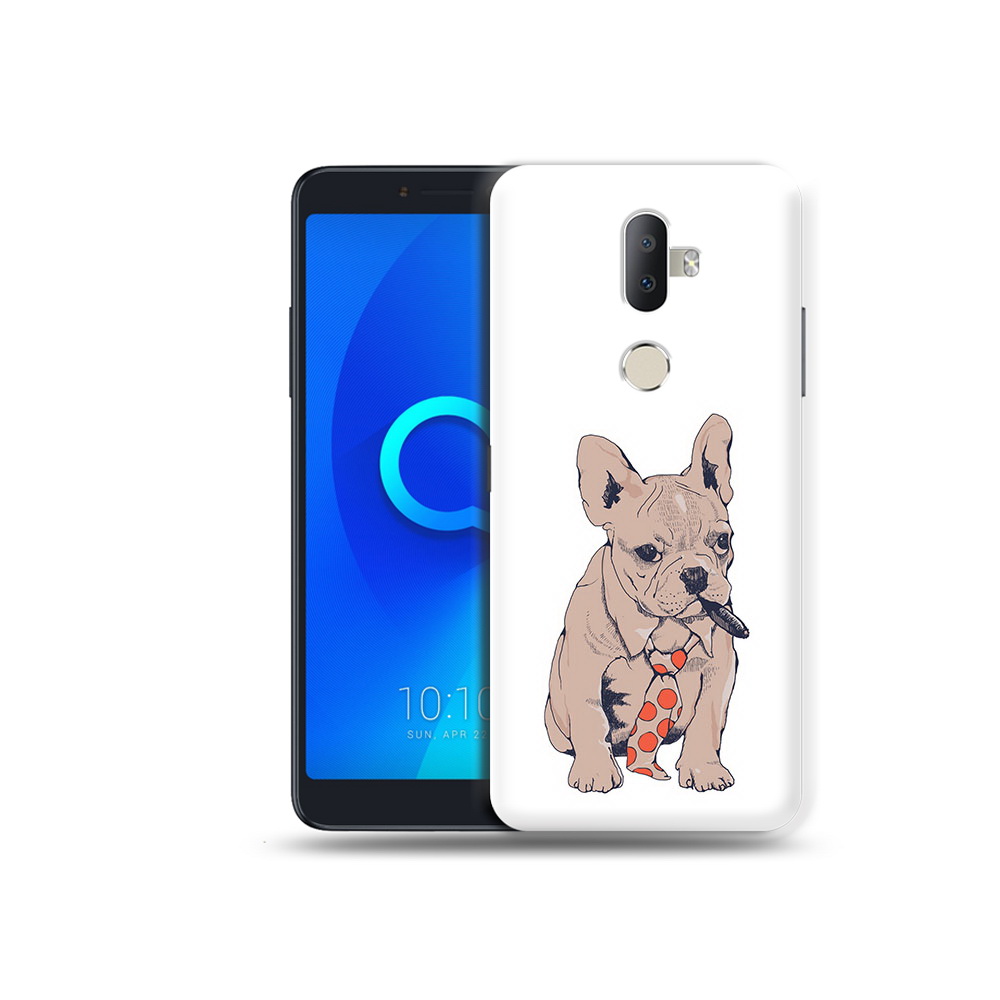 

Чехол MyPads Tocco для Alcatel 3V бульдог с сигарой, Прозрачный, Tocco