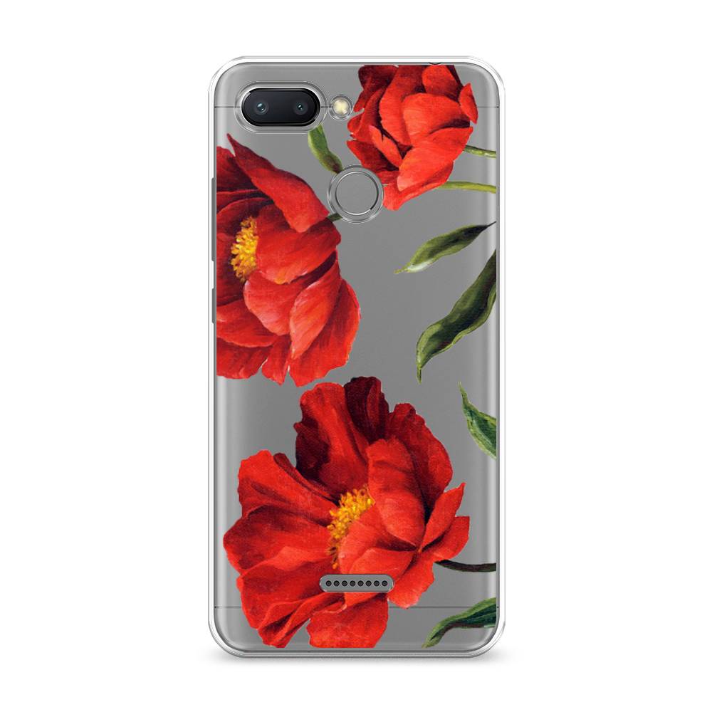 

Чехол Awog на Xiaomi Redmi 6 "Красные маки", Разноцветный, 33850-8