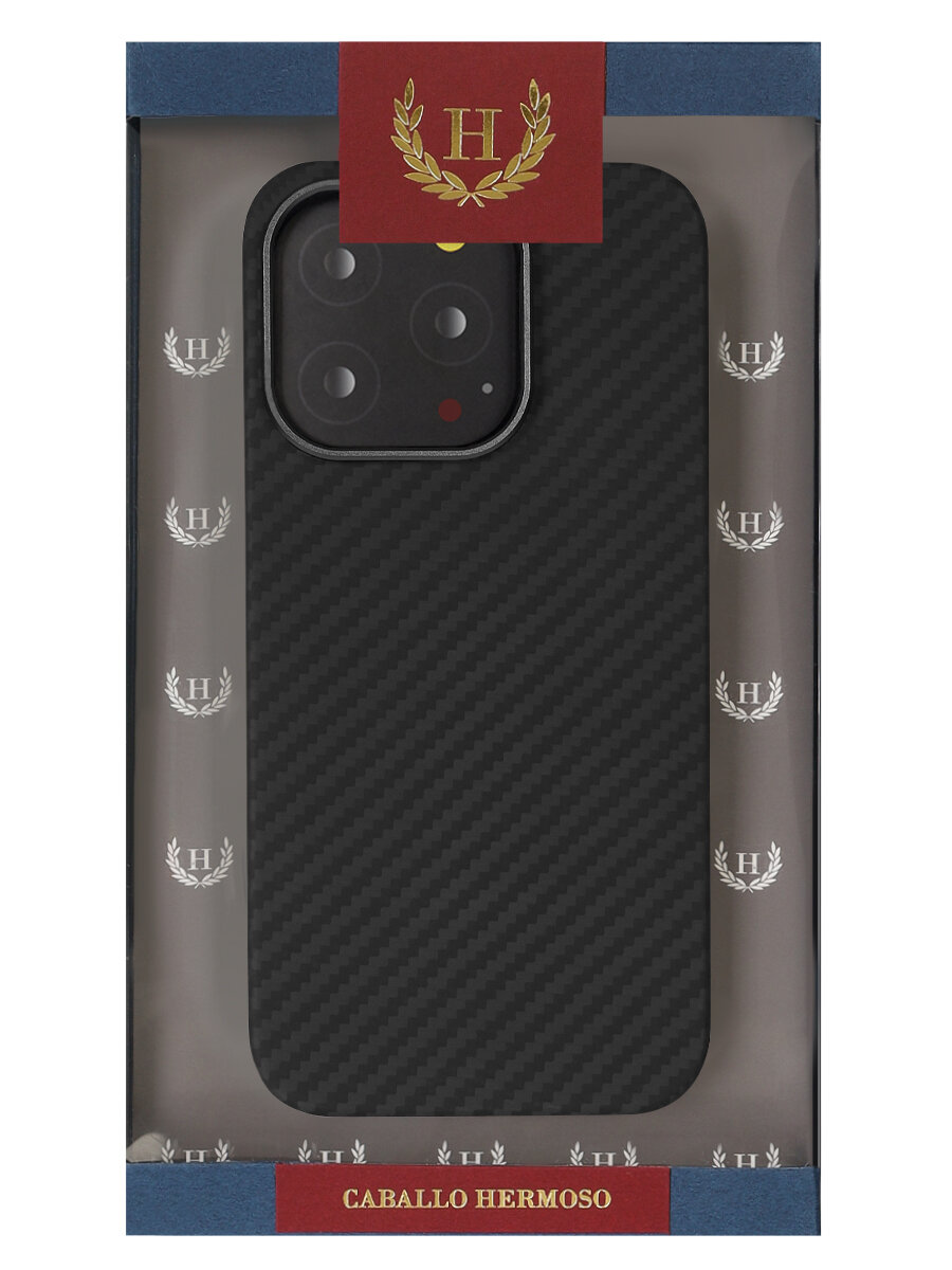 

Чехол Kevlar для iPhone 14 Pro Caballo Hermoso, Черный, Apple iPhone 14 Pro