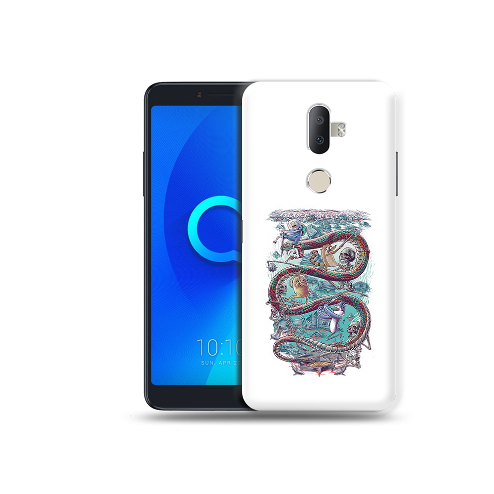 

Чехол MyPads Tocco для Alcatel 3V время приключений страшилка, Прозрачный, Tocco