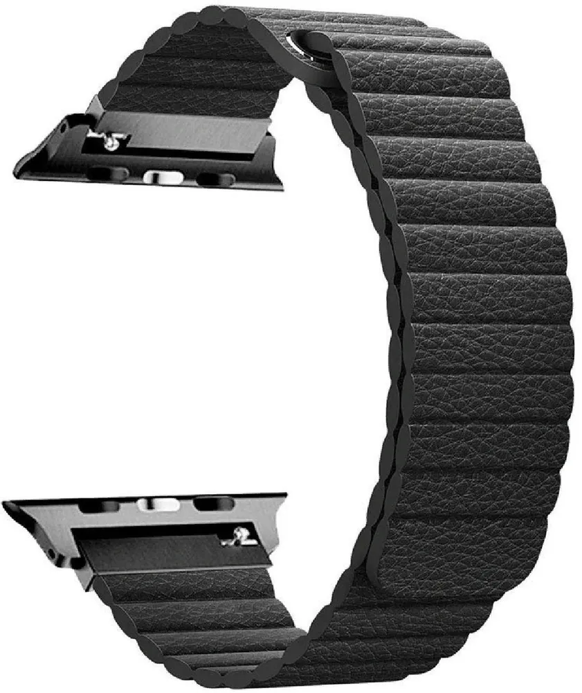 

Ремешок из экокожи магнитный для Apple Watch 38/40mm (Черный), Ремешок для Apple Watch 38mm/40mm кожа (черный)
