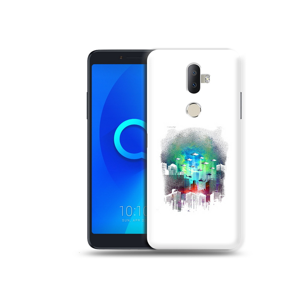 

Чехол MyPads Tocco для Alcatel 3V город в свечении, Прозрачный, Tocco
