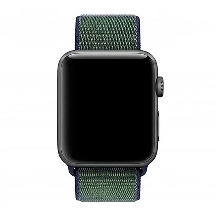 

Ремешок для Apple Watch 38mm/40mm Nylon Loop Black Green, Черный, Ремешок Apple Watch 38mm/40mm