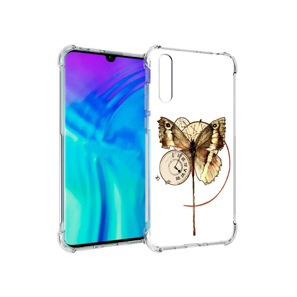 Чехол MyPads Tocco для Huawei Enjoy 10s старинные часы с бабочкой