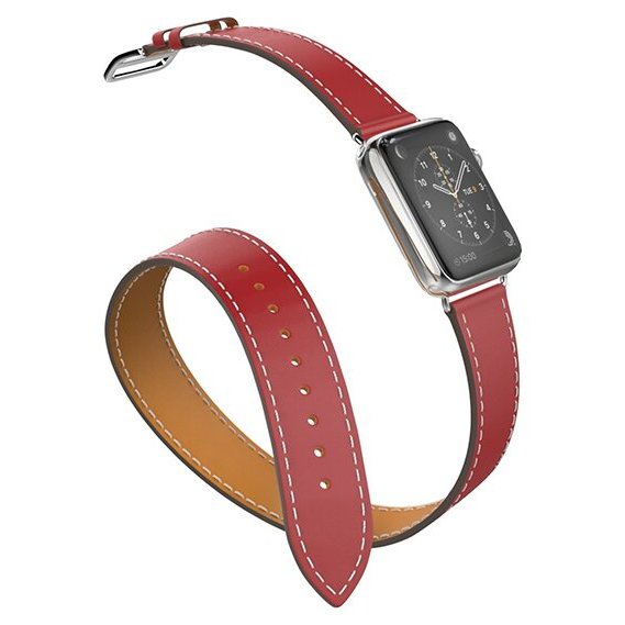 Ремешок из экокожи для Apple Watch 38/40 mm Двойной (Красный)