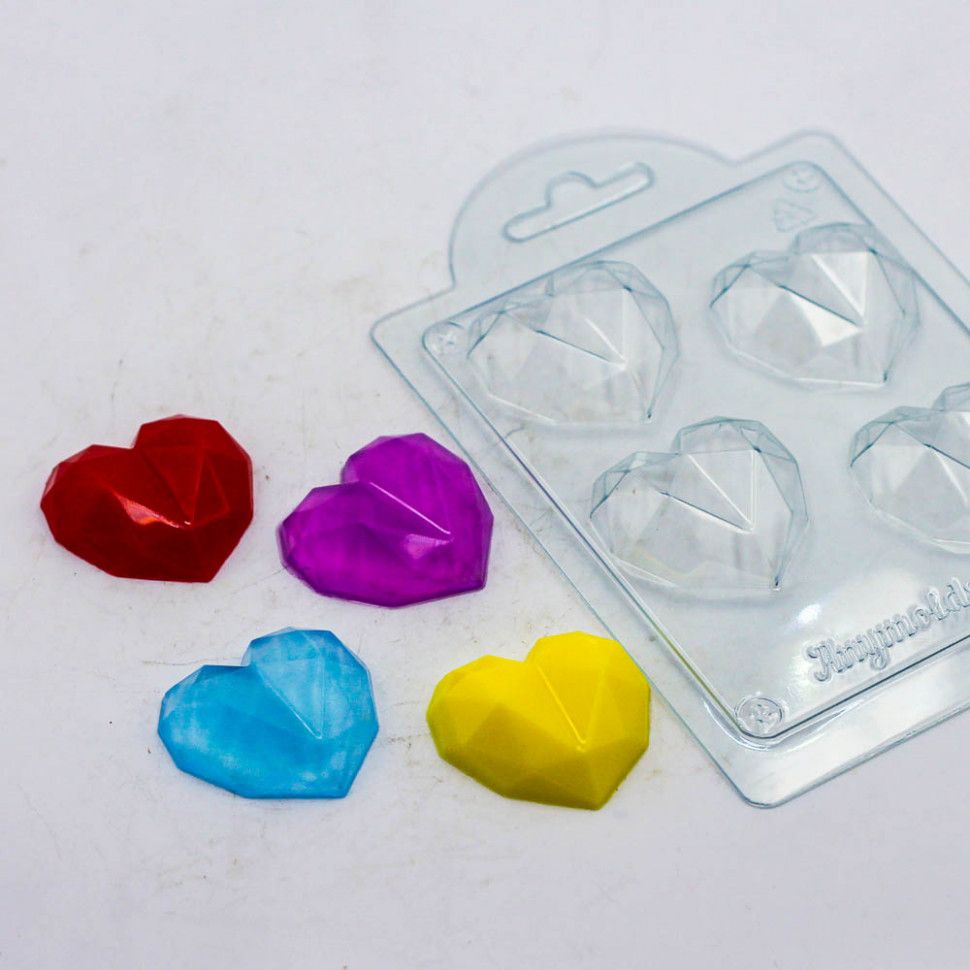 

Сердце алмазное мини форма из пластика для мыла, шоколада AnyMolds