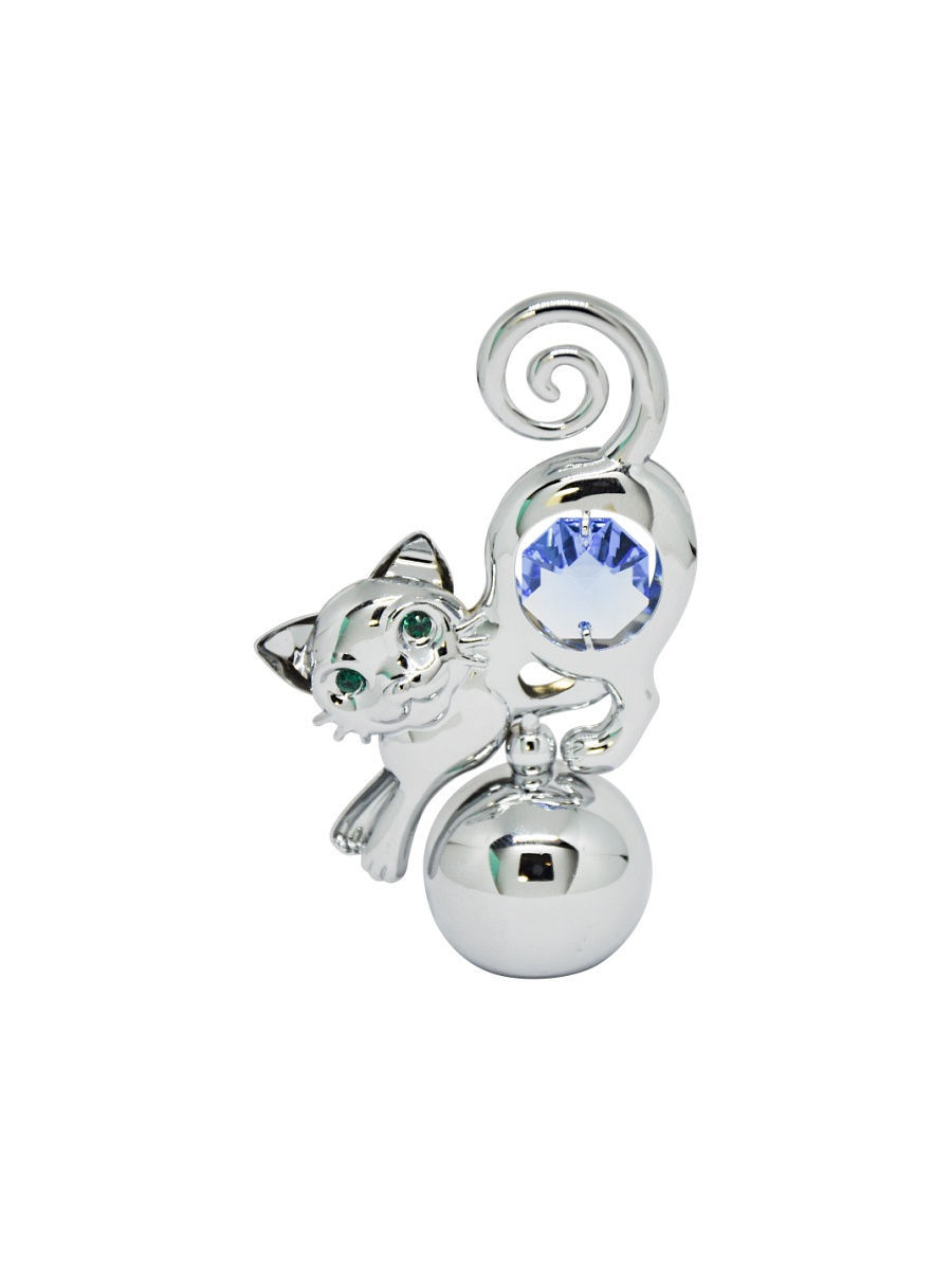 

Фигурка Кошка CRYSTOCRAFT 330-055-CBL серебристый, 330-055-CBL