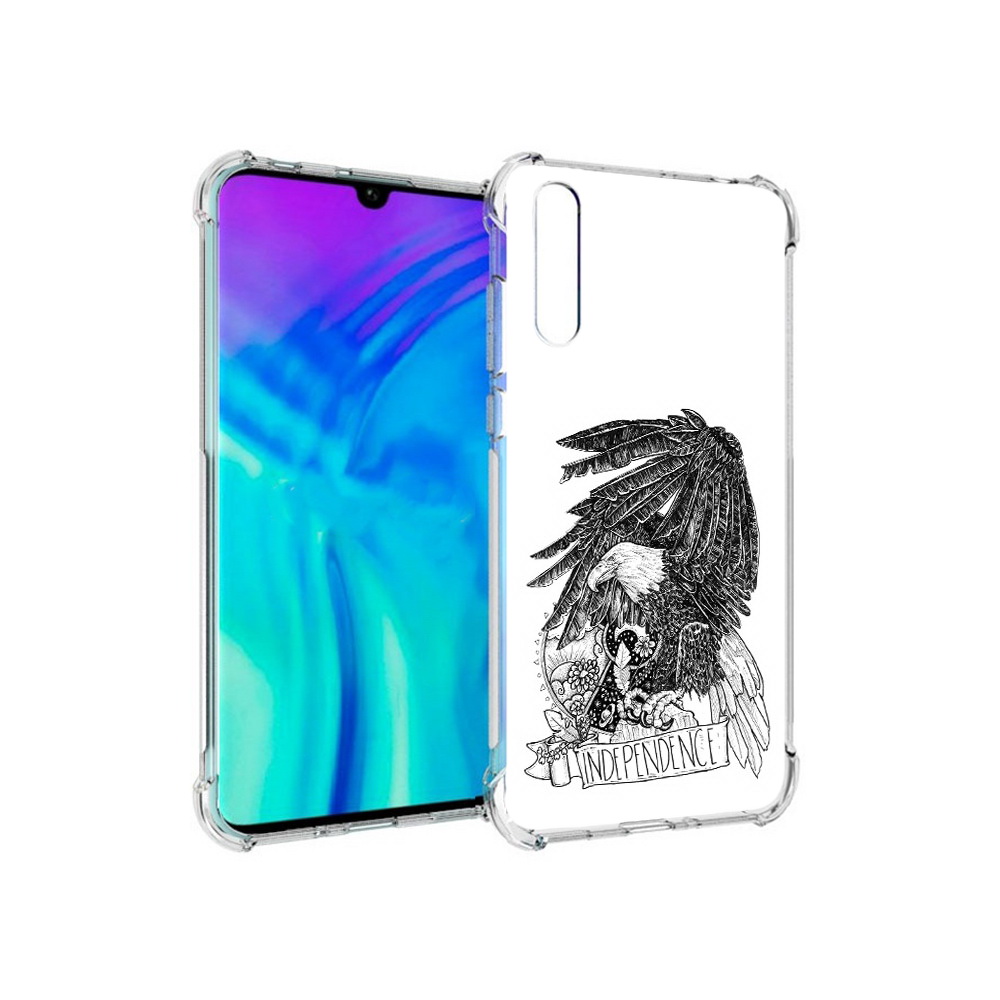 

Чехол MyPads Tocco для Huawei Enjoy 10s черно белый сокол, Прозрачный, Tocco