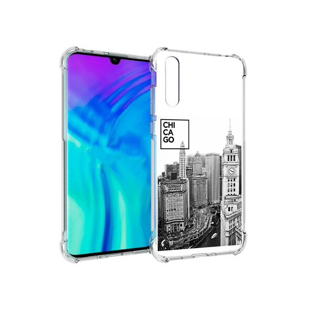 

Чехол MyPads Tocco для Huawei Enjoy 10s черно белый чикаго, Прозрачный, Tocco