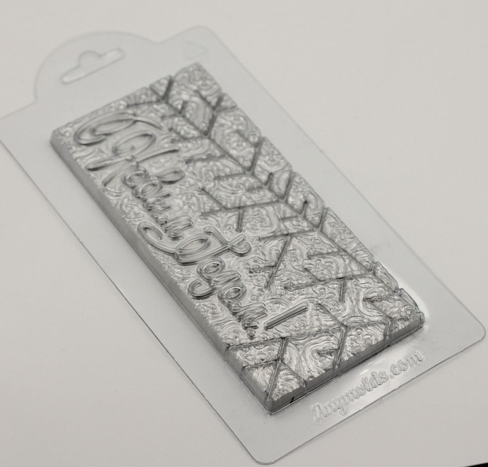 

С Новым годом! Плитка шоколада форма из пластика для мыла, шоколада AnyMolds.