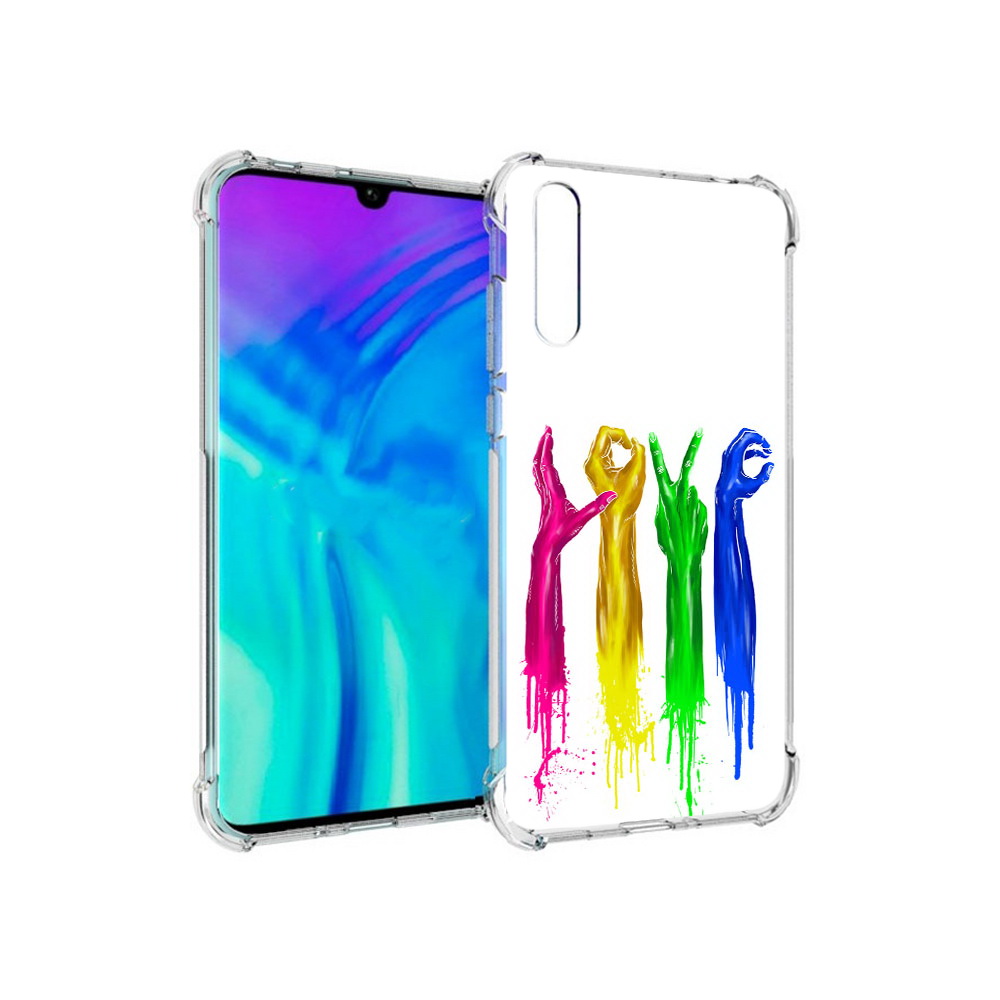 

Чехол MyPads Tocco для Huawei Enjoy 10s яркие руки love, Прозрачный, Tocco