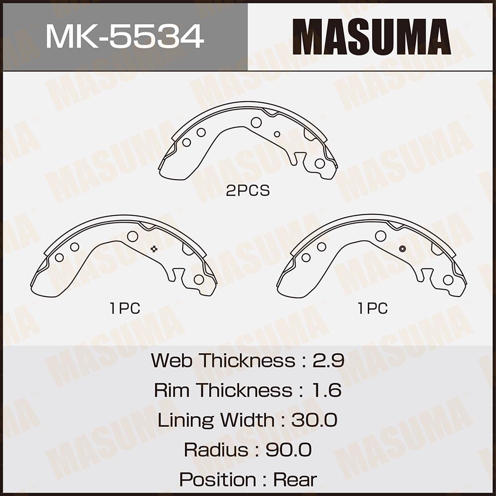 

Комплект тормозных колодок Masuma mk5534