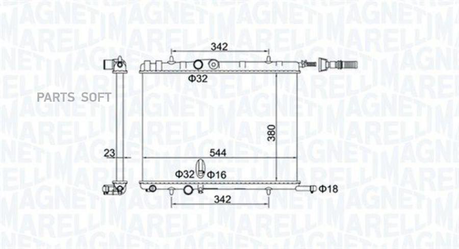 MAGNETI MARELLI 350213193400 Радиатор PSA 206 11-14-16 16V 10240₽